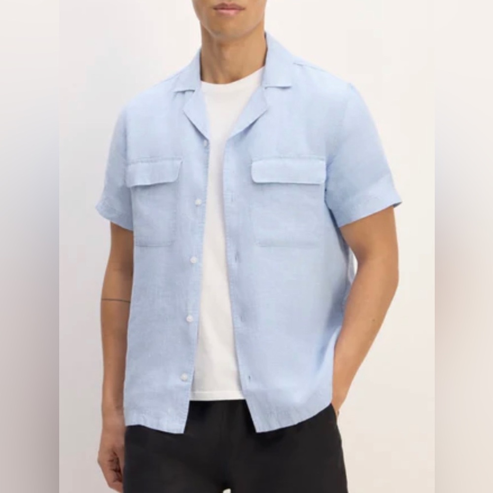 Everlane Men’s 100% Linen The Resort Front Button Shirt Size Large
